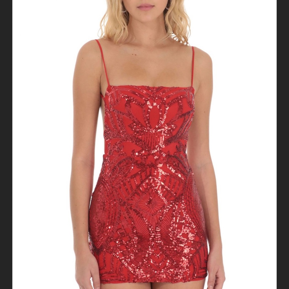 red lucy in the sky dress size small